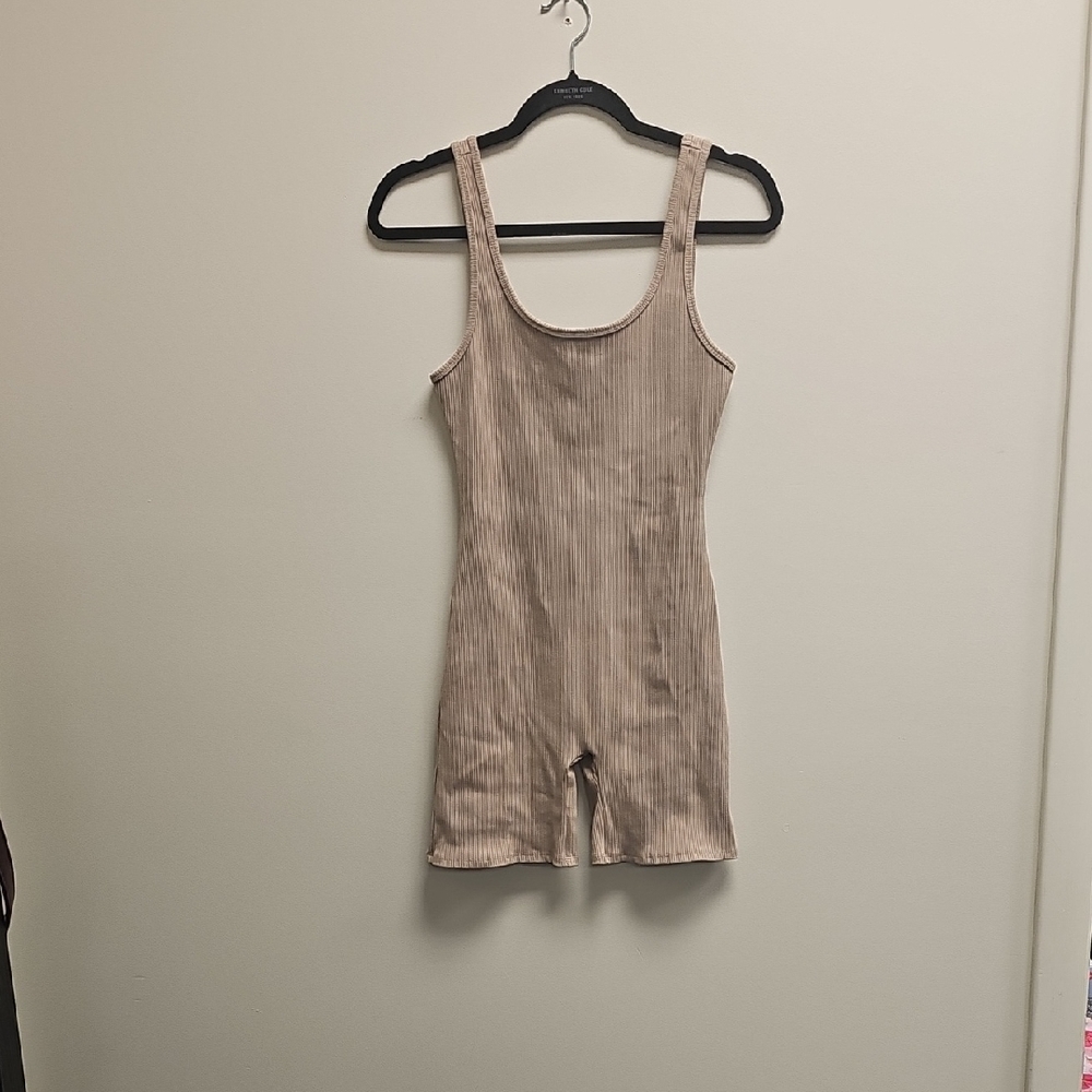 Women's Tan Ribbed Bodysuit